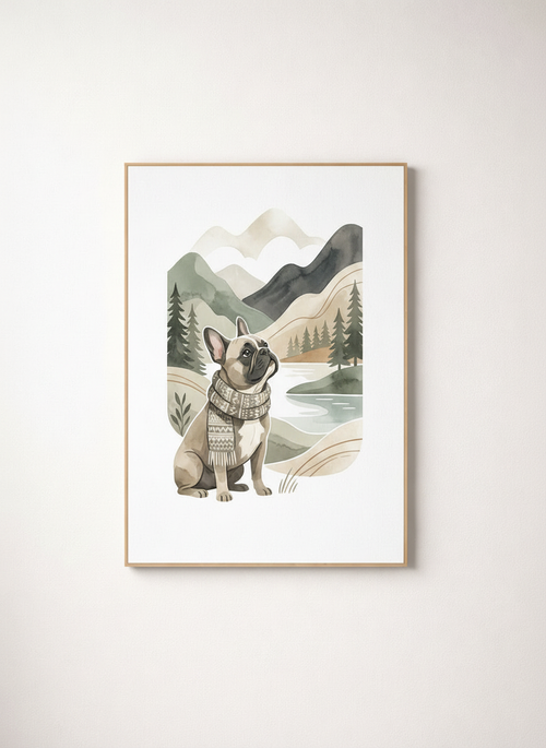 AI Canvas 50x70 cm - En fransk bulldog